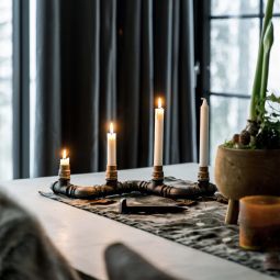 Ljusstake Oxberg stålgrå - 4st ljus