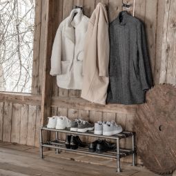 Skoställ golv b108cm mattsvart