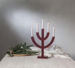 Anno Adventsljusstake 5L röd 59cm