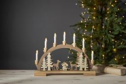 Fauna Elljusstake hjortar lazercut natur 45cm