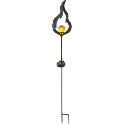 Solcellslampa flamma svart 85cm