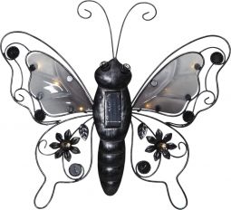 Solcellsdekoration Butterfly svart 39cm