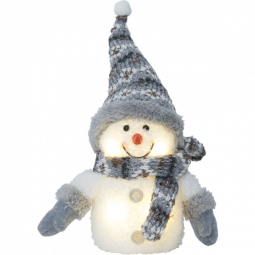 Star Trading Dekorationsfigur Joylight snögubbe grå LED 25cm