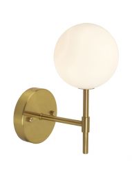 Sigma S vägglampa badrum guld opal, 25cm