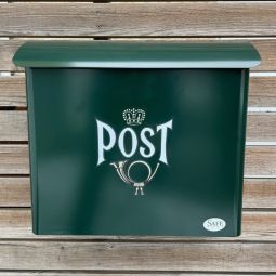 Postlåda Låsbar med Postdekal Grön 41cm