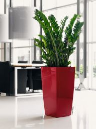 Självvattnande Kruka Cubico 40 röd högglans H75cm