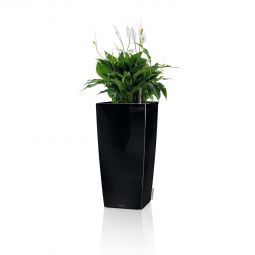 Självvattnande Kruka Cubico 30 svart högglans H56cm