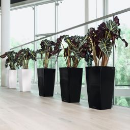 Självvattnande Kruka Cubico 40 svart högglans H75cm