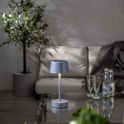 Bordslampa Solei USB laddbar med solcell blå 26,5cm
