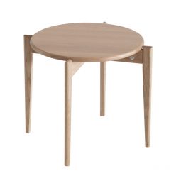 Oscarssons Möbel Tilia soffbord runt 51cm h41 vitpigmenterad ek