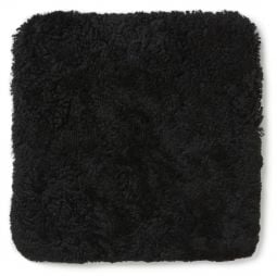 Skinnwille fårskinnsdyna kvadrat Curly svart 34cm