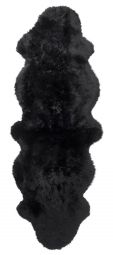 Gently långhårigt Fårskinn 2-set svart 180cm Skinnwille