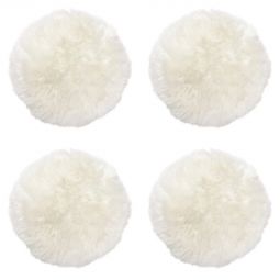 4-pack Fårskinnssits rund Gently 34cm vit Kampanj