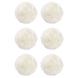 6-pack Fårskinnssits rund Gently 34cm vit Kampanj