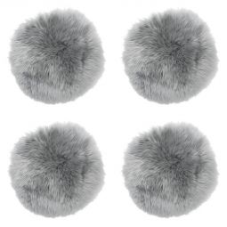 4-pack Fårskinnssits rund Gently 34cm grå Kampanj