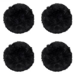 4-pack Fårskinnssits rund Gently 34cm svart Kampanj