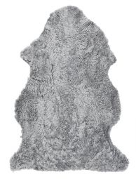 Skinnwille korthårigt fårskinn Curly charcoal/grå 95cm