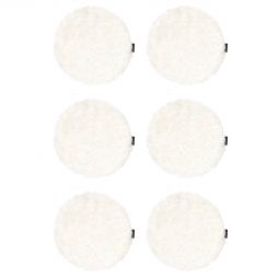 6-pack Fårskinnssits rund Curly vit 34cm Kampanj