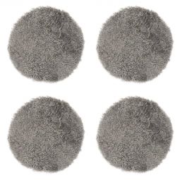 4-pack Fårskinnssits rund Curly natural/grå 34cm Kampanj