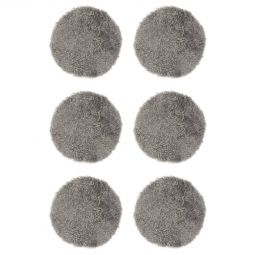 6-pack Fårskinnssits rund Curly natural/grå 34cm Kampanj