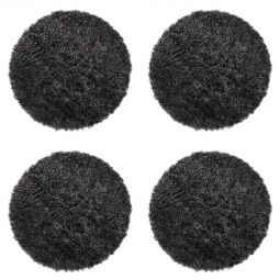 4-pack Fårskinnssits rund Curly dark/grå 34cm Kampanj