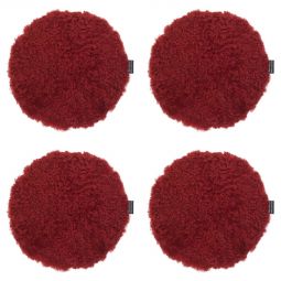 4-pack Fårskinnssits rund Curly röd 34cm Kampanj