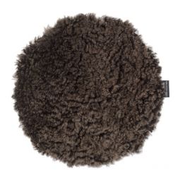 Skinnwille fårskinnssits rund Curly brun 34cm 1-p