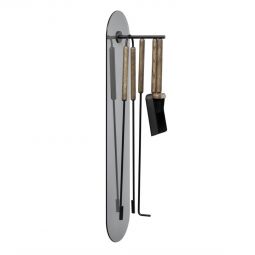 Ashi Kaminverktyg Vägg 86cm Brunbets 5 Delar