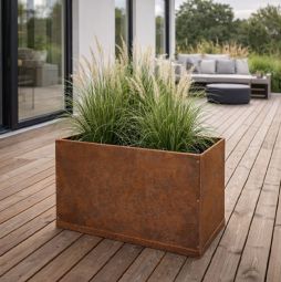 Kruka obehandlad rost 60x40x40cm