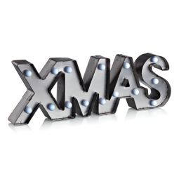 Word Juldekoration Xmas LED grå