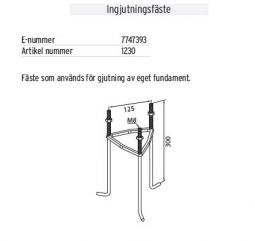 Ingjutningsfäste till Egerssund