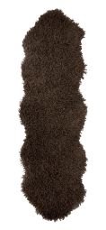Fårskinnsfäll imitation Wooly brun 60x180cm