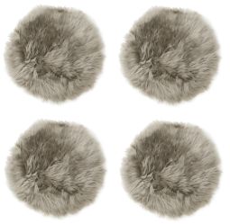 4-pack Fårskinnssits rund Gently 34cm ljusbeige Kampanj