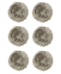 6-pack Fårskinnssits rund Gently 34cm ljusbeige Kampanj