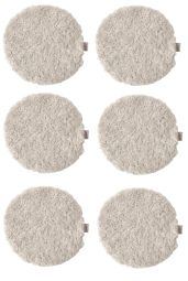 6-pack Fårskinnssits rund Curly sand 34cm Kampanj