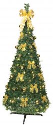 Pop-up tree 185cm grön med guld dekorationer från Star Trading