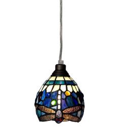 Nostalgia Design Trollslända Tiffany fönsterlampa blå 13cm