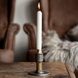 Ljusstake Mono mässing/stålgrå - 1st ljus