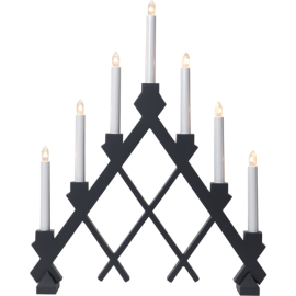 Rut elljusstake i trä grå 53cm