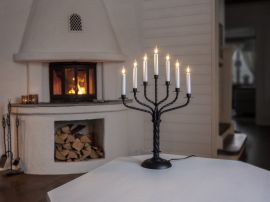 Bore Adventsljusstake 7L metall svart 56cm
