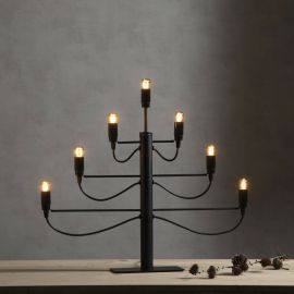Star Trading Adventsljusstake Milano metall svart 52cm