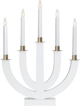 Adventsljusstake Eli trä vit 47cm