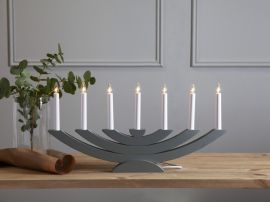 Navida ljusstake mörkgrå i trä 60cm