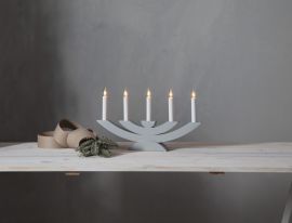 Navida ljusstake grå i trä 42cm
