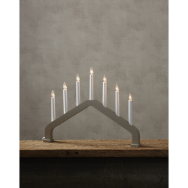 Star Trading House ljusstake sjuarmad beige 37cm