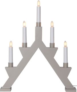 Adventsljusstake Zack trä grå 41cm