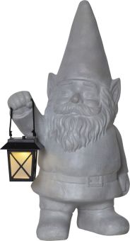 Gnomy Solcellsdekoration grå 53cm