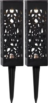 Solcellsdekoration Izola svart 18cm 2-pack