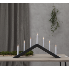 Elljusstake Arrow 7L i trä mörkgrå 36cm