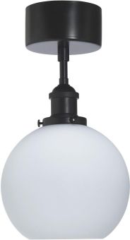 Omega taklampa svart/opal 20cm